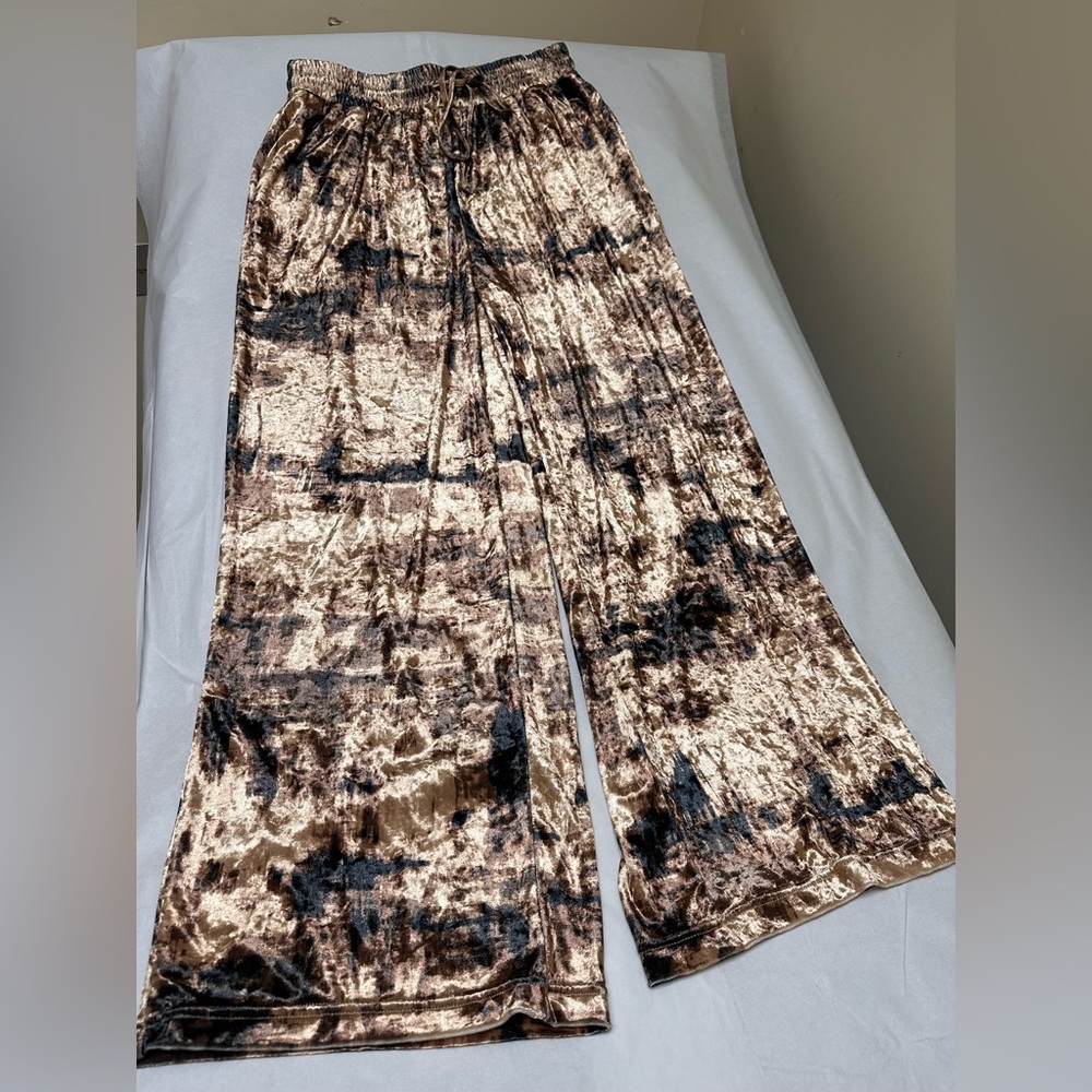 NWT; Nina Parker Velour Button Front Gold/Brown Top Plus Size & Pants 🍒 - Picture 2 of 10
